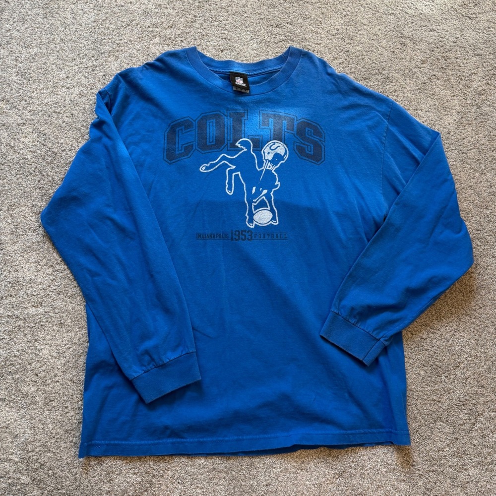 NFL Team Apparel Indianapolis Colts Long Sleeve Graphic Tee Blue XL Football
